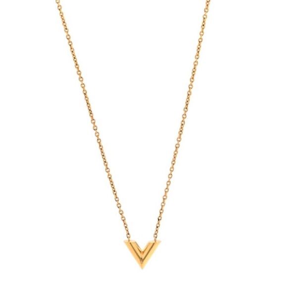 Louis Vuitton V Essentials Goldtone Necklace - Picture 2 of 9